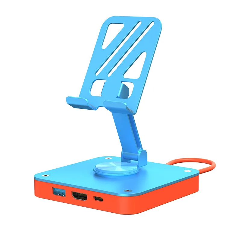 3-in-1 조절식 스위치 폰 패드 스탠드 및 USB-C 허브, HDMI2.0(4K @ 60Hz),USB2.0,PD 100W 충전 포트, 아이폰 15 아이패드 프로용