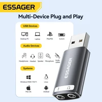 Essager External USB Sound Card To 3.5mm Mic Headphone Jack Stereo Headset Audio Microphone Adapter Speaker Interface For Laptop - Image 4