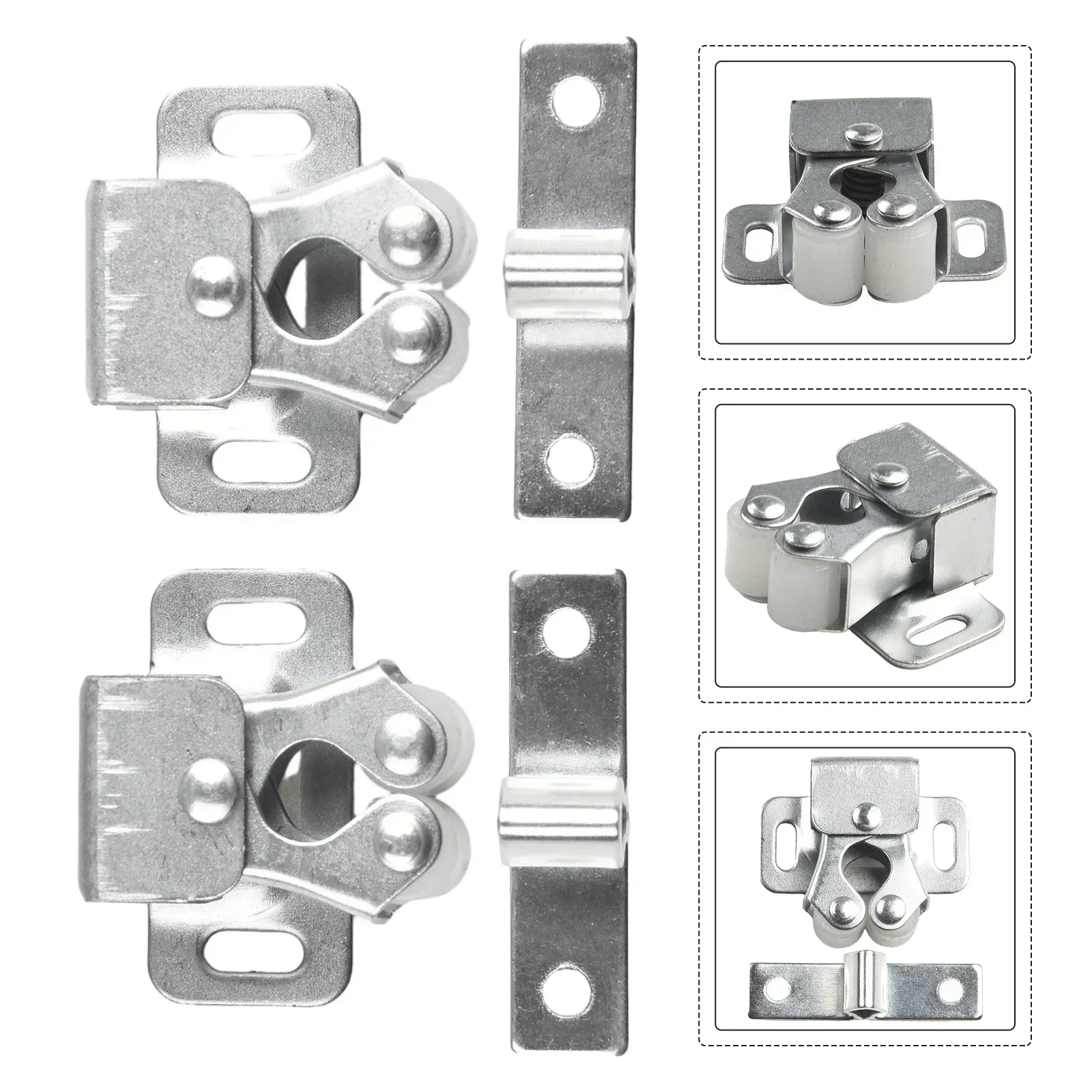 Door Lock Buckle Press The Home Wardrobe Door Buckle Touch The Bead Magnetic Dual Wheel Spring Fixed Lock Buckle Low Foot Cabinet Door
