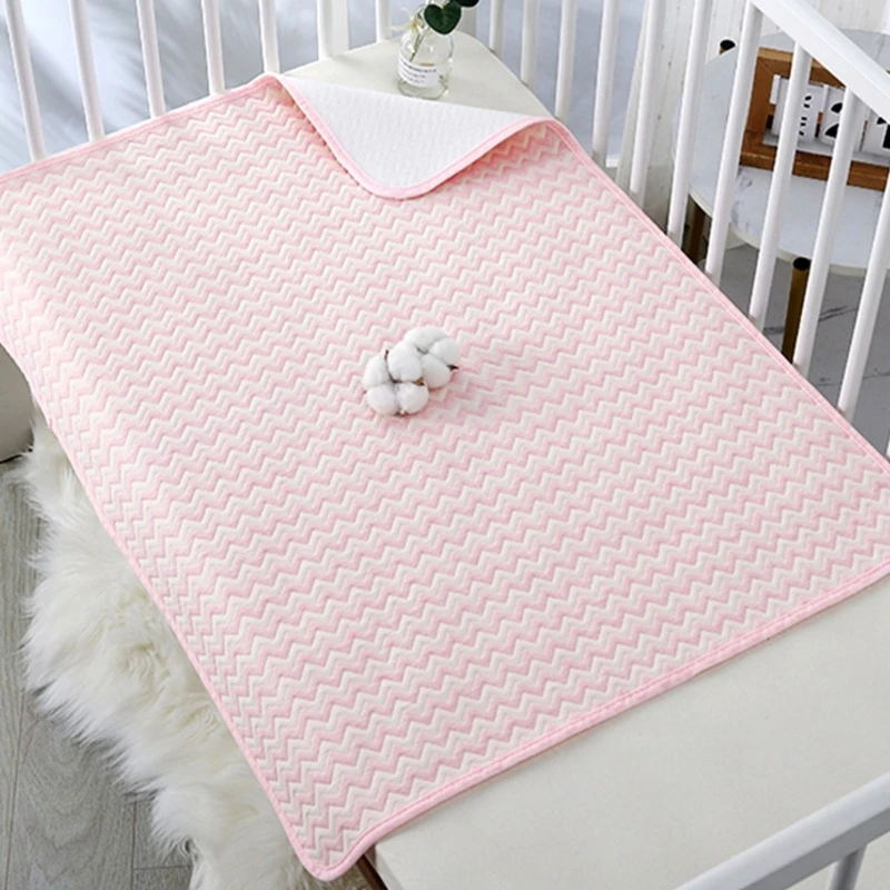 Diaper Changing Pad 4Layer Waterproof Baby Diapering Changing Pad 70*50cm Ripple Pattern Crib Urine Mats Reusable Infant Toddler Bedding Accessories