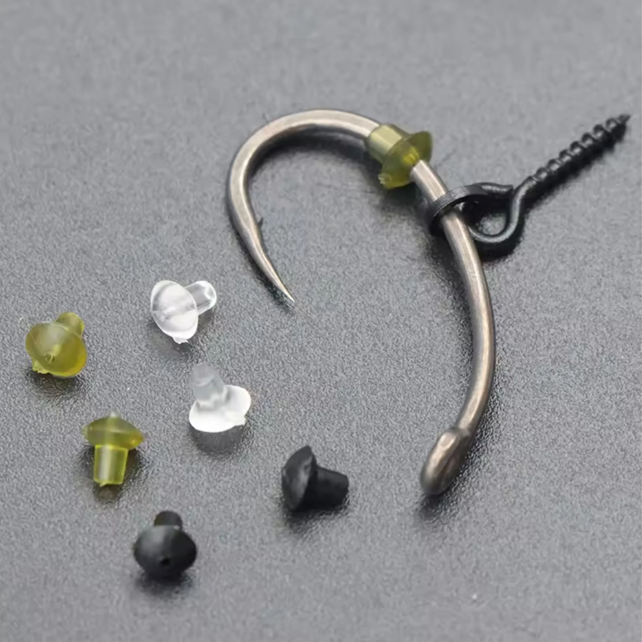 50 Stück Europäischer Karpfenangelhaken, Perlenblockierender Angelköder-Ring, Fester Weicher Bohnenförmiger Blockierender Kunststoff-Angelzubehör – Detail 3