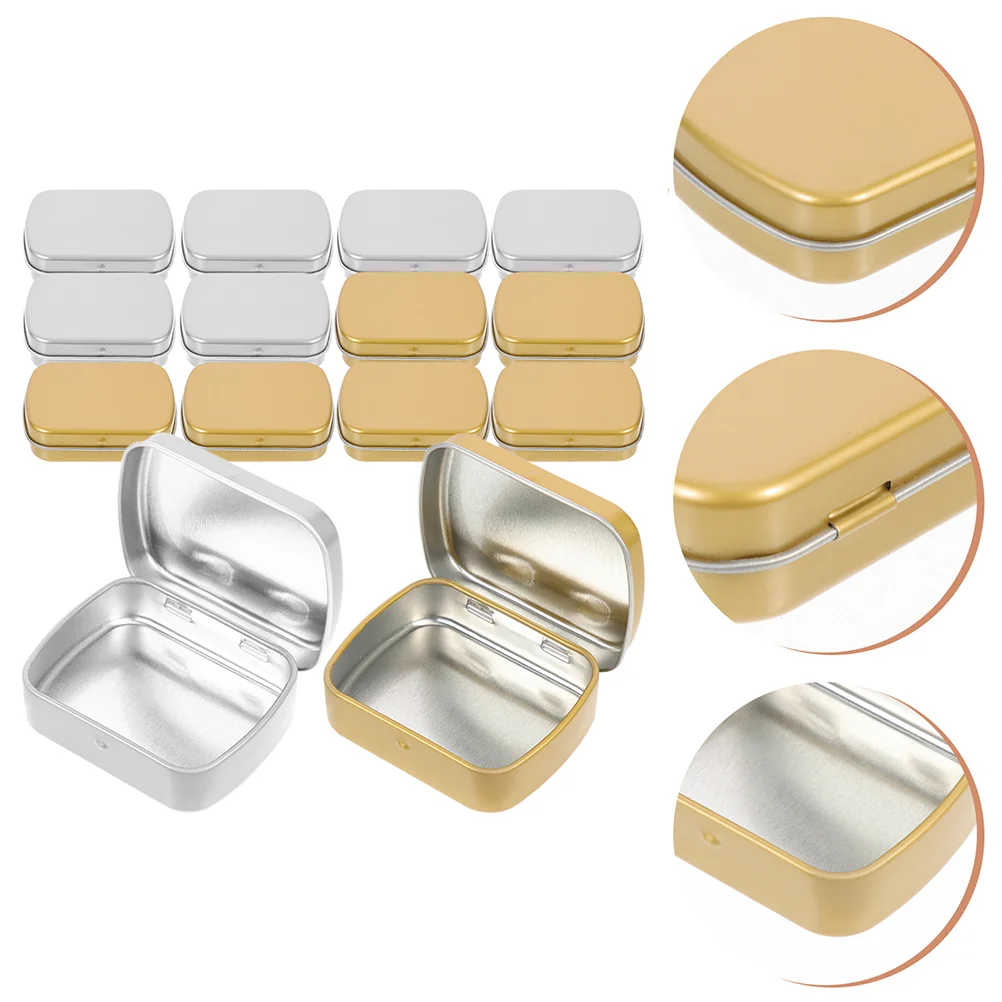 

Mini Metal Hinged Tin Box Portable Small Rectangular Flip Storage Case Jewelry Boxes Money Coin Candy Pill Cases Organizer