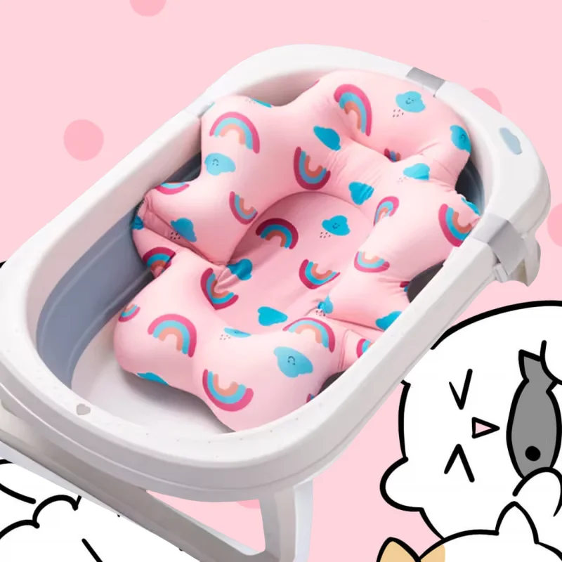 Tappetino di supporto per seggiolino da bagno per bambini Tappetino per vasca da bagno pieghevole Sedia per neonato Cuscino per vasca da bagno per neonato Cuscino per il corpo morbido e confortevole antiscivolo - immagine 2
