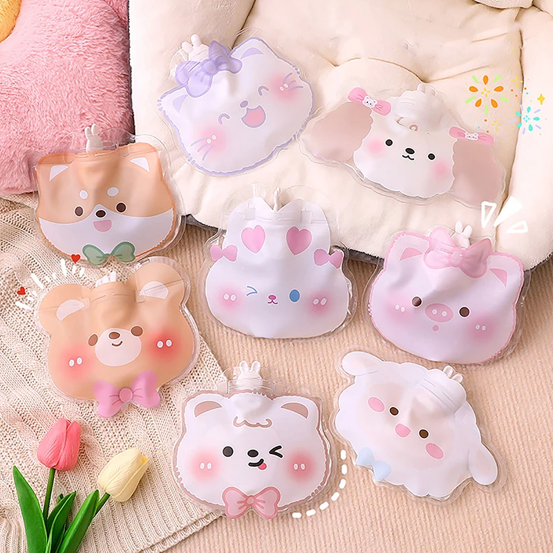 Cute Cartoon Hand Warmer Hot Water Bag Heat Warm Cartoon Bottle Water Filling Keeping Coldproof Soft Warm Heating Pad 350ml