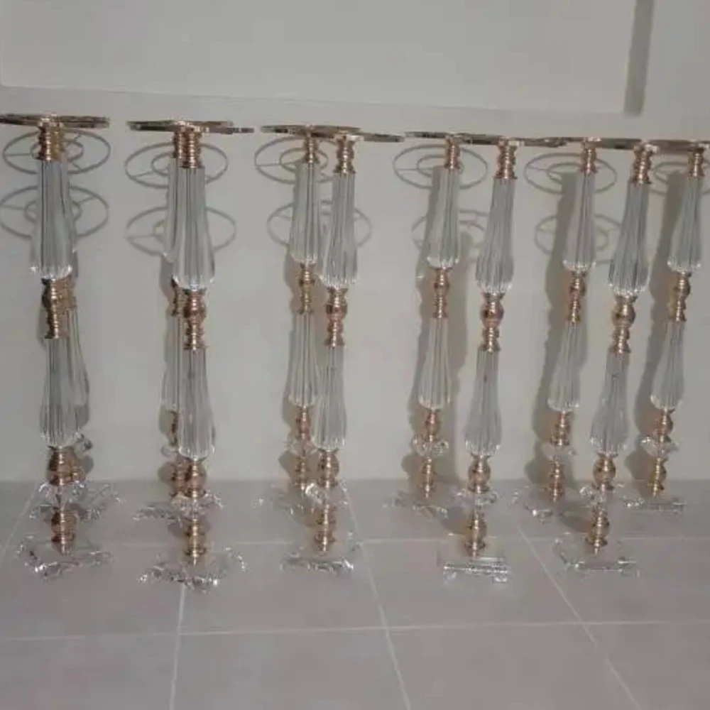 10pcs)50-100cm)Clear Acrylic Flower Stand Floor Vase Centerpiece Wedding Column Backdrop Display Rack for Event Party Stage