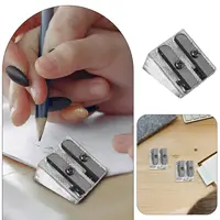 12Pcs Aluminum Pencil Sharpener Modern Simple Design Manual Sharpeners with Adjustable Tip Thickness School Office Stationery 6