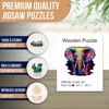 Elephant Wooden Puzzle, Irregular Animal shaped Pieces, High-difficulty Magic Puzzle Intellectual Toy, Family Game Home Decor 5