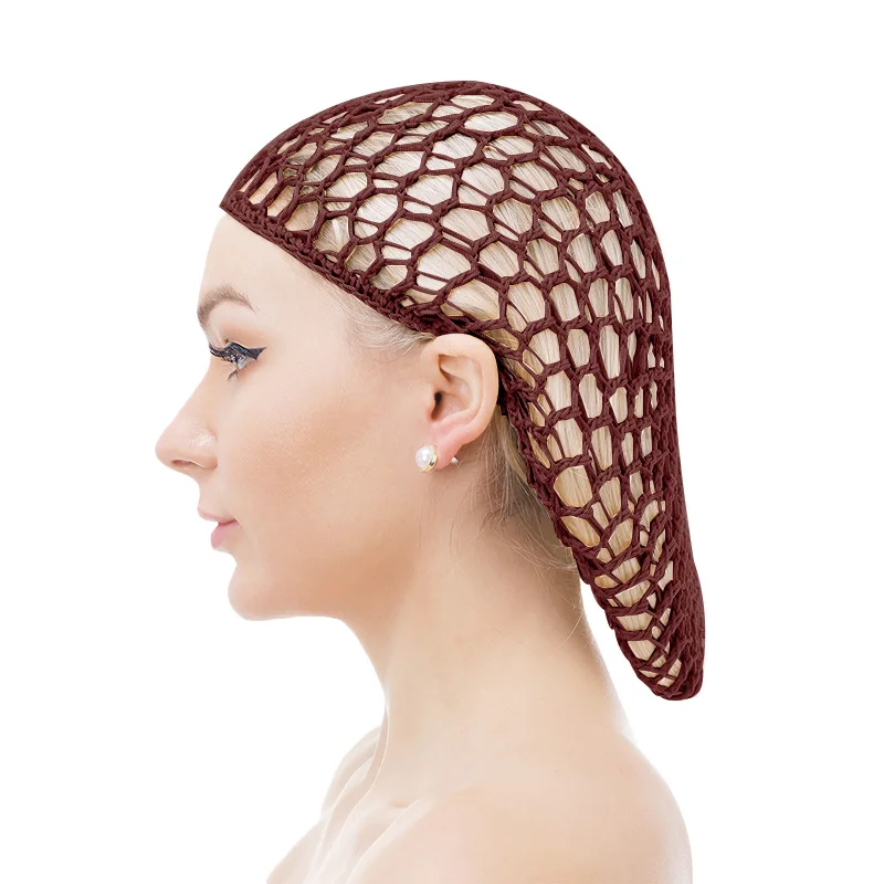 New Women Ladies Hand Woven Wide Band Mesh Hair Net Colorful Crocheted Hair Net Popular Fashion Hair Care Headgear Nightcap fashion ladies straw braided belt candy color elastic round buckle waistband bohemia pp straw woven wide belts for women dress