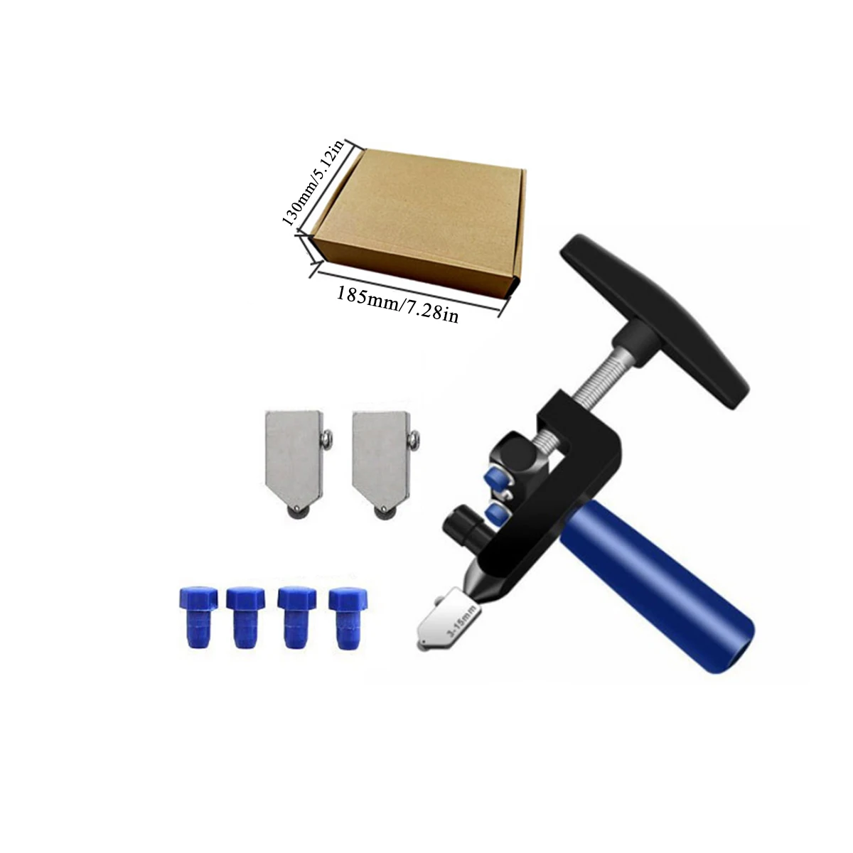 Glass Tile Cutter, New Design 2 in 1 Glass Cutting Tool Glass Tile Cutter for Glass, Mirror, Ceramic Tile, Glazed Tiles 6