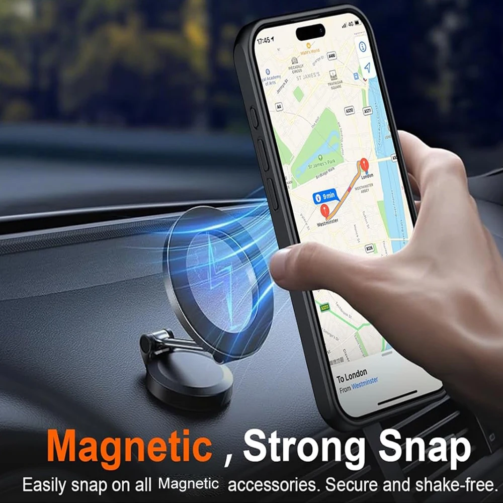 Magnetic Phone Case with Adjustable Stand - Ultra Slim Kickstand Cover with Holder