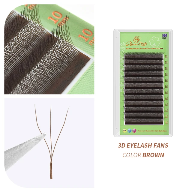 GLAMLASH W Shape Eyelash Extensions 3D4D5D Premade Volume Fans W Style YY Lashes Comfortable New Volume False Eyelash Natural W Brown