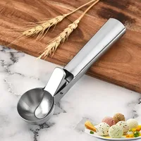 1pc Premium Stainless Steel Ice Cream Scoop with Trigger Watermelon Dessert Scoop Perfect for Frozen Yogurt Gelatos Sundaes 4