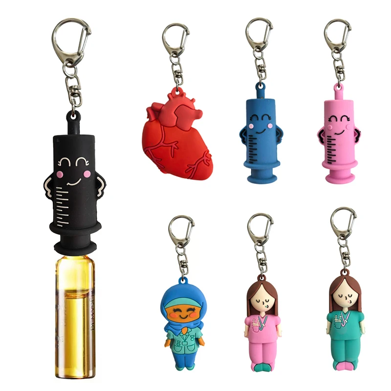 1PCS PVC Ampoule Bottle Opener Keychain Syringe-Shaped Cutter Nurse Doctor Aid Medication Vial Breaker Tool