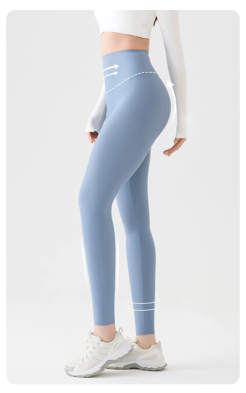 BIVIGAOS Spring Summer High Waist Thin Seamless Sharkskin Leggings Women Micro Pressure Breathable Sexy Tight Sport Yoga Legging