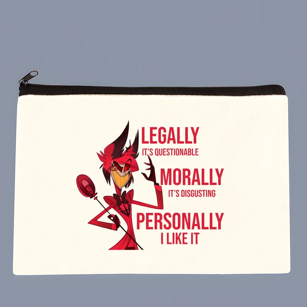 Hazbin Hotels Comedy Angel Dust Hand-painted Wallet Blank Canvas Pure White Cloth Bag Hand-painted Small Coin Bag