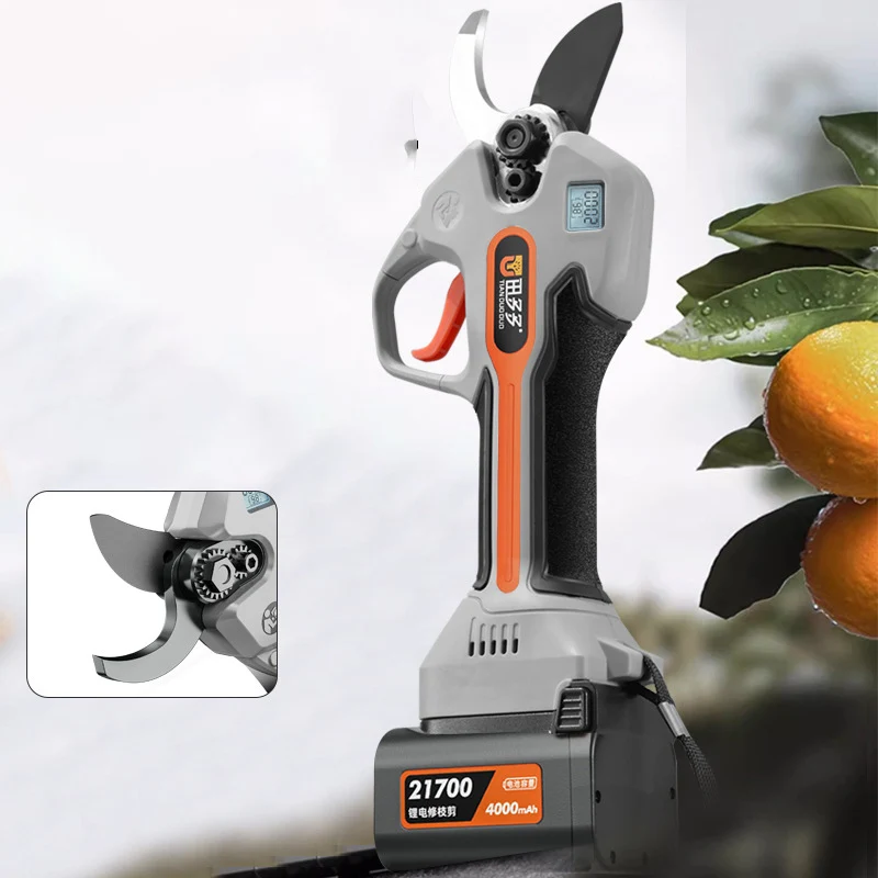 DD3344 Cut 60mm Garden Electric Shears LED Display Tree Branch Cordless Pruning With Two Rechargeable Batteries Powered Pruner