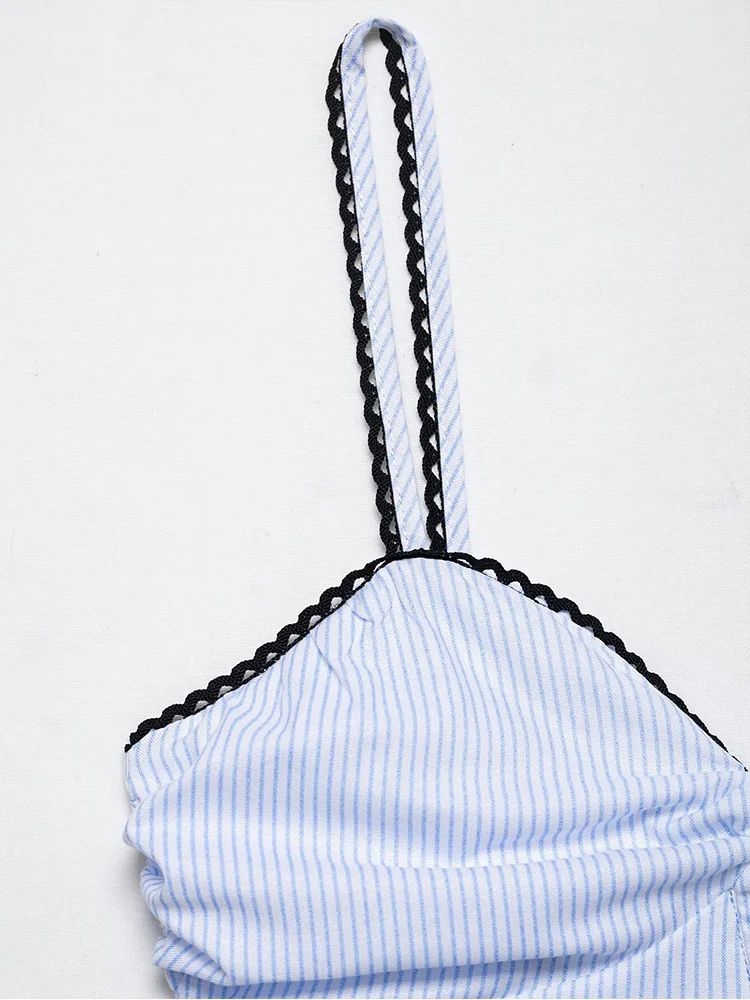 TFMLN Summer New Women's Strap Dress Casual Sleeveless  High Waist Slimming  Long Dresses Fashion Tierred A Line Midi Dress