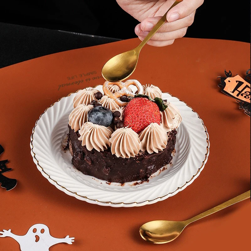 Luxshiny Cuillères À Dessert Halloween En Acier Inoxydable 12.8 Cm Cuillères À Gâteau Citrouille Pour Décoration De Fêtes Et Usage Quotidien