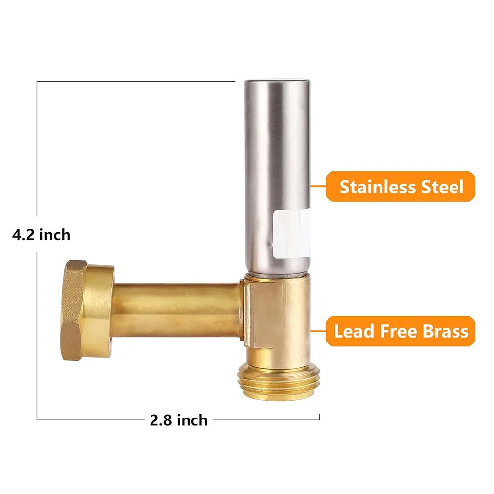 Reduces Noise Stainless Steel Angle Water Hammer Arrestor Washing Machine Angle Water Hammer Arrester 3/4" Malex3/4" Female