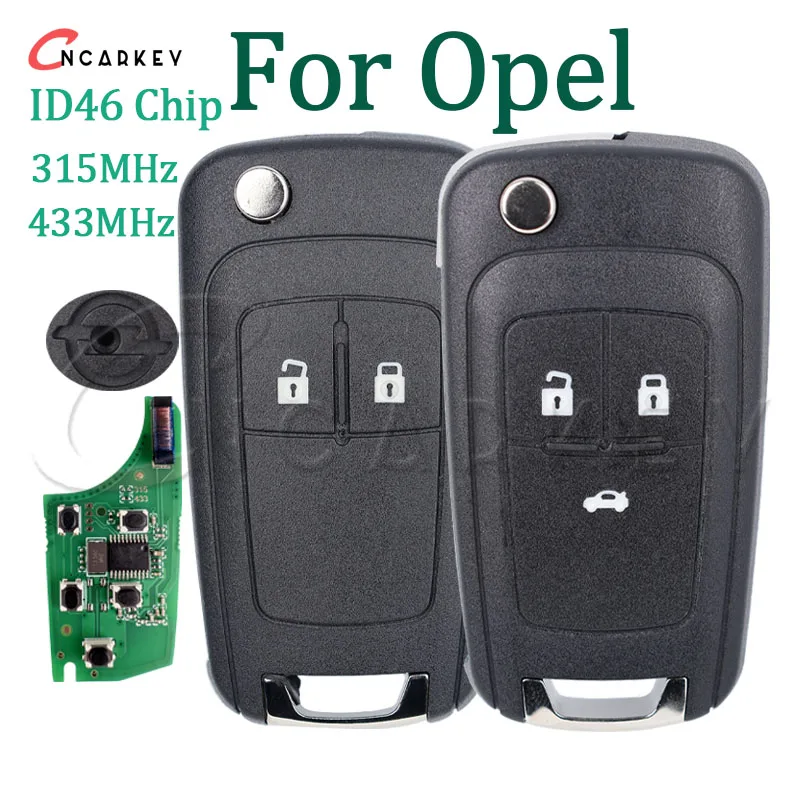 รีโมทกุญแจรถแบบไม่ใช่ Smart Key สำหรับ Opel Vauxhall Adam Insignia Karl Mokka Zafira C Astra J Cascade Corsa E ชิป ID46 HU100 315 433 Mhz