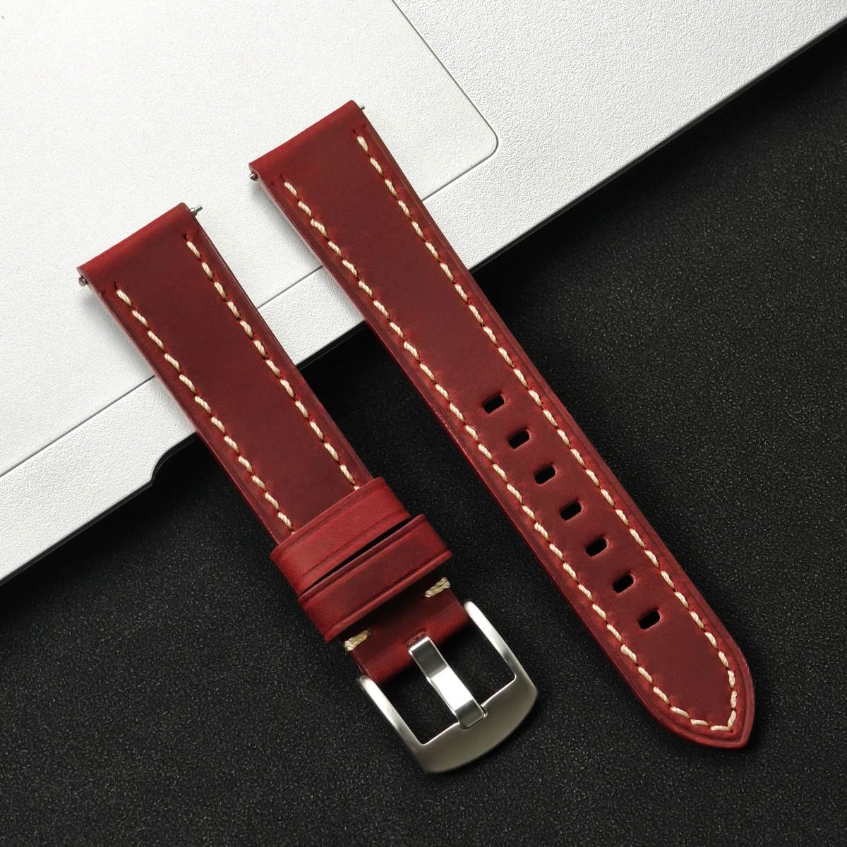 Luxury Leather Watch Strap - Premium Soft Band Replacement, 20mm/22mm