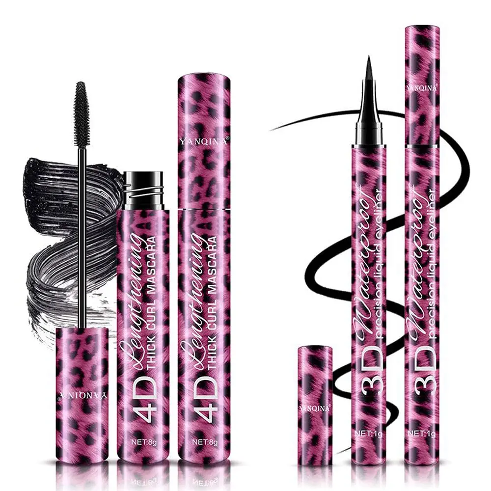 

MAGIKOS 4D Silk Fiber Mascara & Eyeliner 2-in-1 Set, Long-lasting All Day, Smudge-Proof,Thickening and Enlarge Eyes