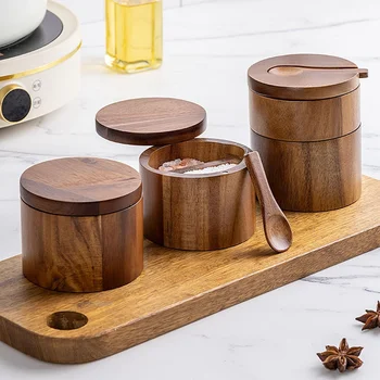Acacia Wood Salt Cellar 1