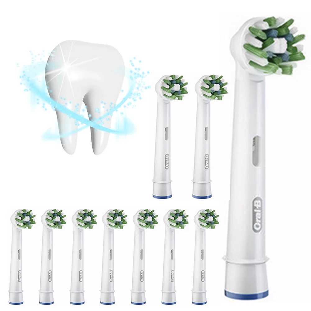 Electric Toothbrush Heads Clean Maximiser Replacement Electric 10 Pack For Oral-B Cross Action