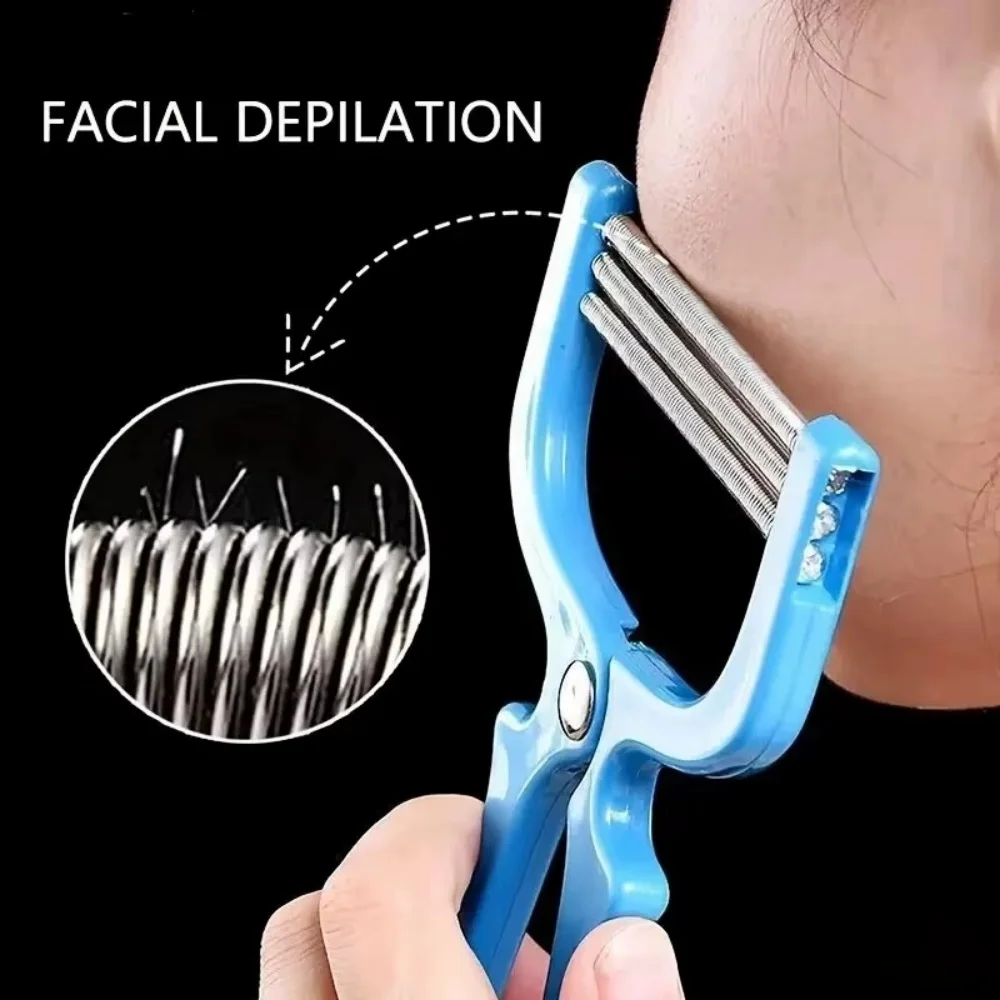 Epilatore per Peli del Viso, Epilatore Manuale per la Rimozione dei Peli, Strumento di Bellezza per la Rasatura e la Depilazione a Filo, Indolore e Sicuro, Rullo a Molla per la Rimozione dei Peli del Viso e del Corpo - immagine 2