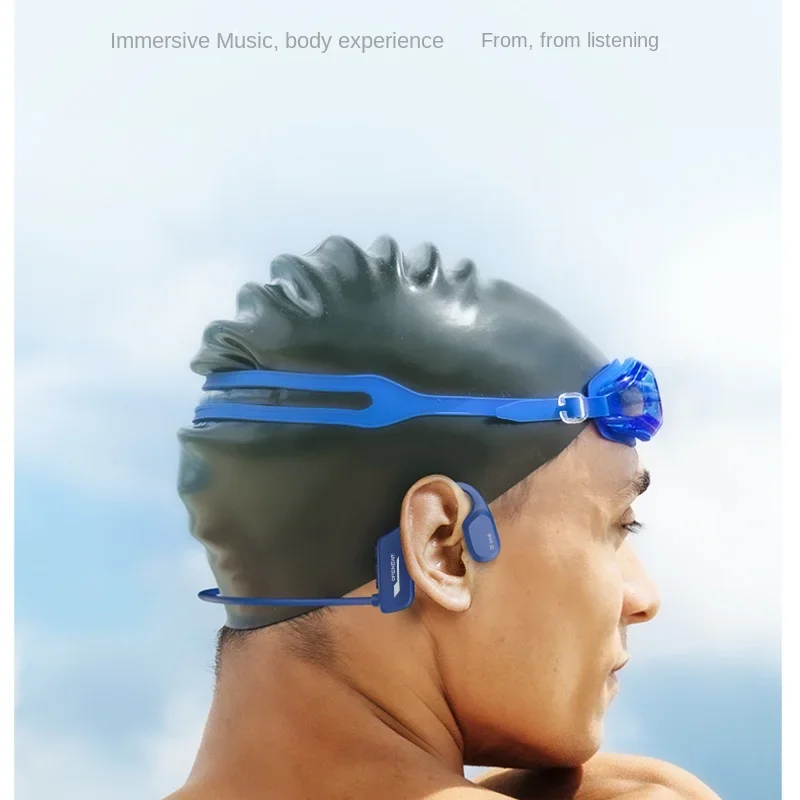 Storage Swimming Headset IP68 Waterproof Bone Conduction Headphones Open Ear Wireless Bluetooth 5.2 Ear Hook Earphones Sport