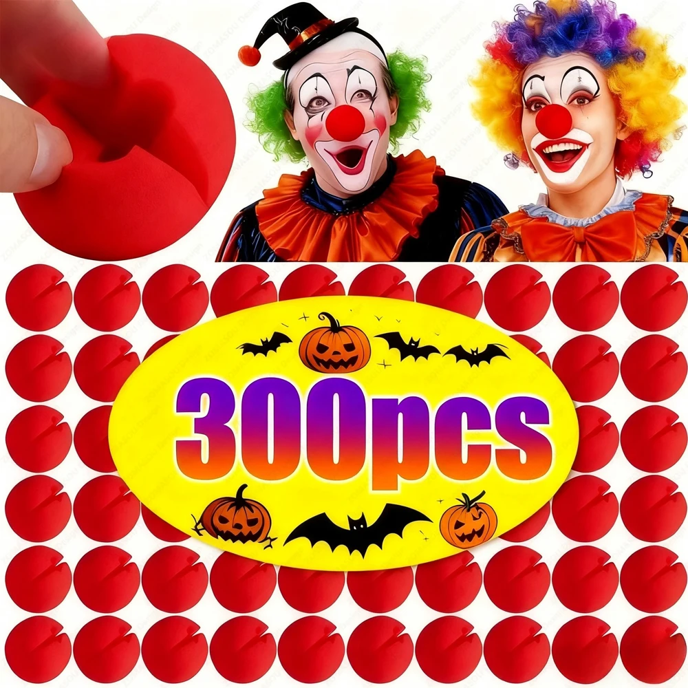 1-300Pcs Rot Lustige Clown Nase Schaum Schwamm Ball Nase für Cosplay Kostüm Requisiten Zirkus Leistung Halloween party Decor Liefert
