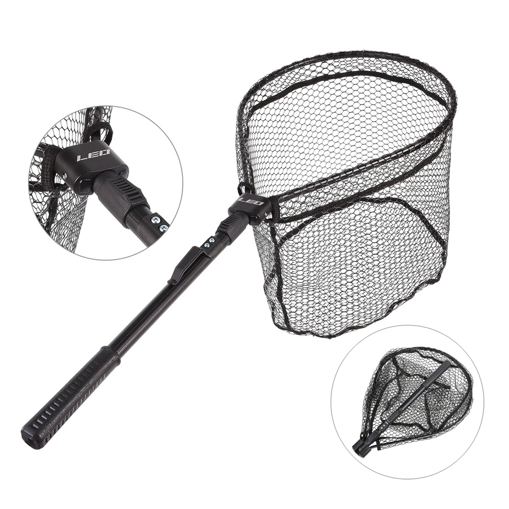 

Wonderful Folding Fishing Net Length 81cm Retractable Telescoping Aluminum Alloy Pole Fly Fishing Landing Net