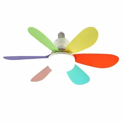 Dimmable LED Ceiling Fan Light with Remote Control (42cm Colorful)