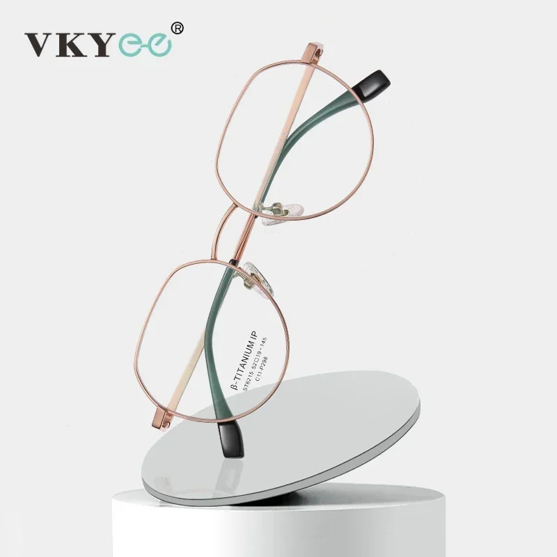 

VICKY New in Women Ultra-light Titanium Eyeglass Frames Men Anti-blue Light Diopter Myopia Prescription Reading Glasses ST6215