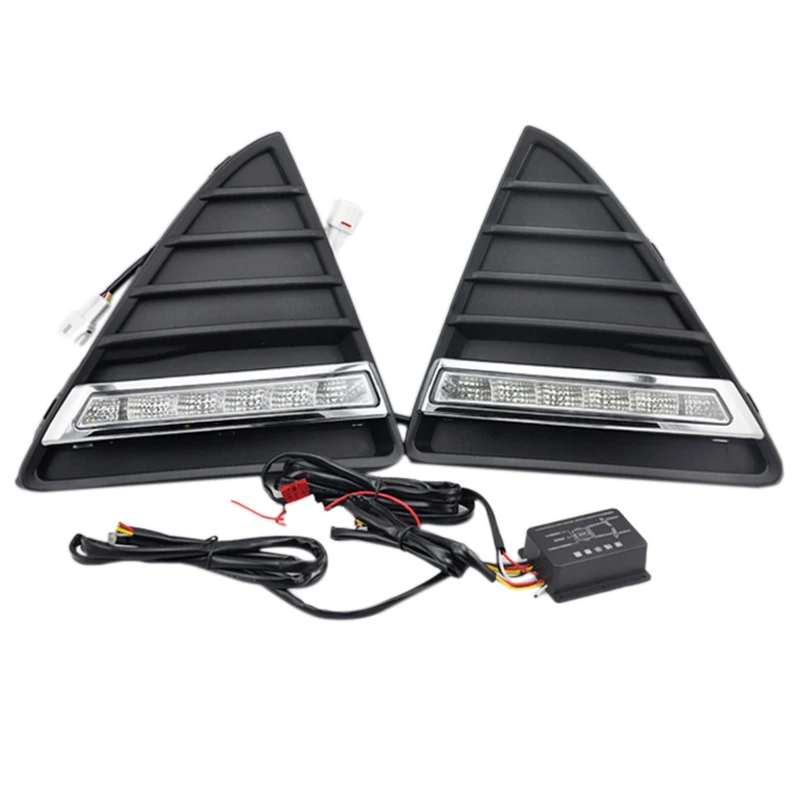 

2Pcs/Set Car Styling Auto Led Drl Daylight Car Daytime Running Lights Set with Fog Lamp for Ford Focus 3 2012 2013 2014