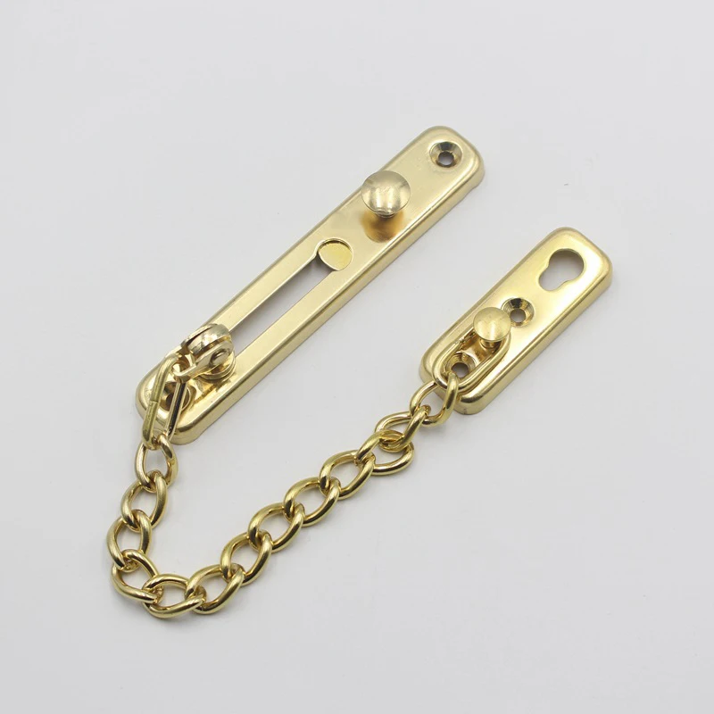 Door Chain Lock Stainless Steel Security Chain Guard Spring Anti Theft Press Heavy Duty Polished Latch Screw Guard Accessories