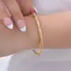 Prjewel Wear-resistant Stainless Steel Bracelet For Women Gold Color Waterproof Bamboo Knot Open Bracelet For Girls Party Gifts 2