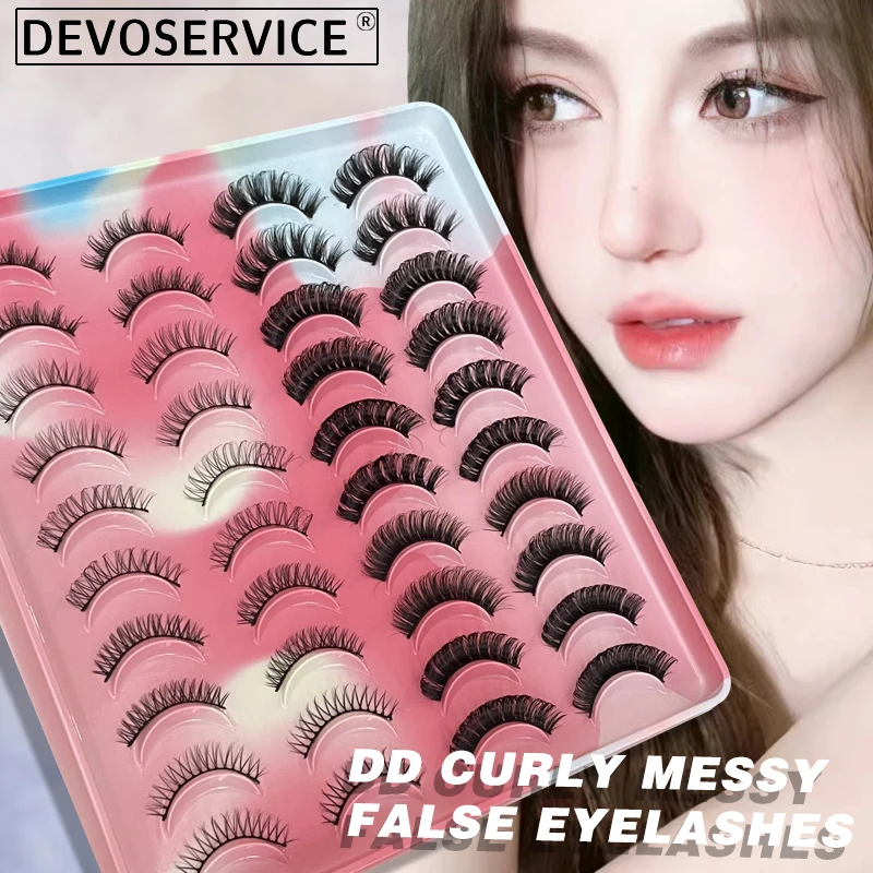 

DEVOSERVICE Makeup Eyelash 20 Pairs Fluffy Russian Stripe Lashes Dramatic 3D Mink False Eyelashes Lash Extension Cilio Faux Cils