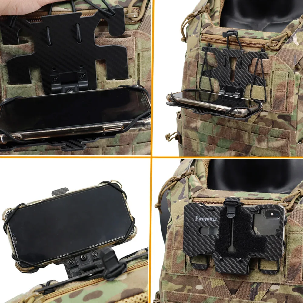 Fwoyonze Carbon Fiber Made Tactical MOLLE Folding Navigation Board Jagd Airsoft Weste Handy Halter Display Stand – Detail 19