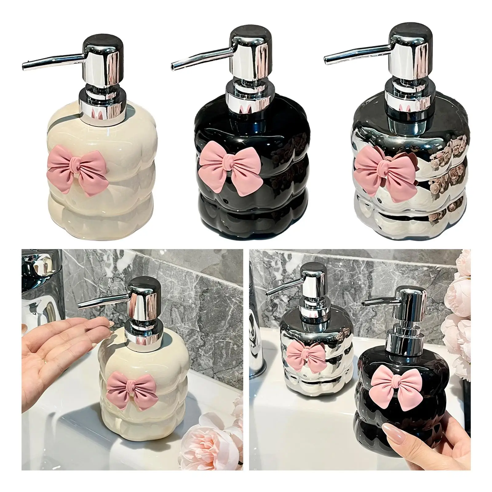 Hand Soap Dispenser Modern Manual Lotion Dispenser Lotion Bottle Refillable for Bathroom Restaurant Kitchen Farmhouse Toilet