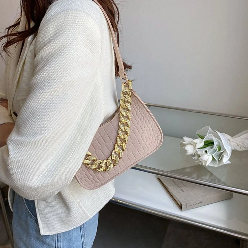 Fashion Metal Chain Elegant Clutch Bags Handbags Underarm Bag Shoulder Bag