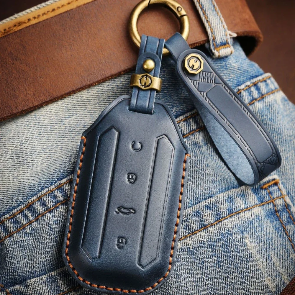 Premium Leather Car Key Protection Cover - Stylish Key Fob Accessory