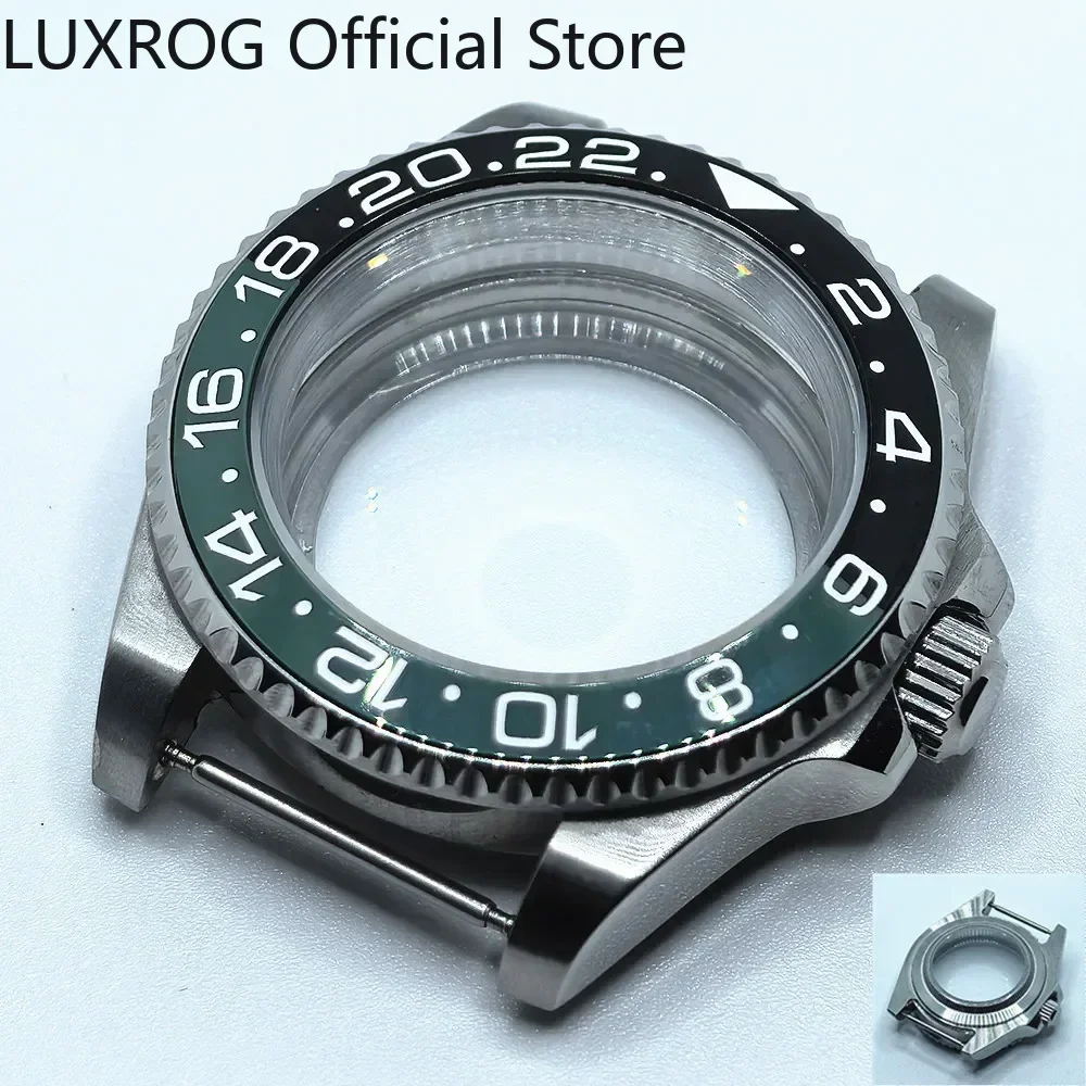 Stainless Steel 40MM Black Blue Ceramic Insert Watch Case