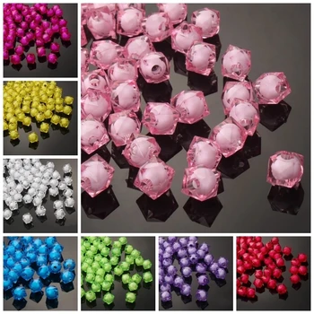 투명 사각형 아크릴 면체 구슬, 비즈 주얼리, 어린이 DIY 장난감, 도매, 8mm, 10mm, 12mm