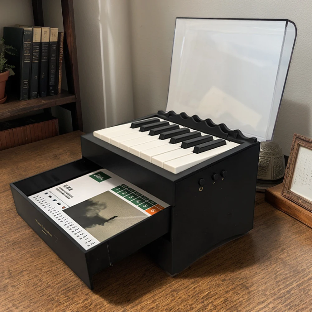 BT Piano Calendar 15 Keys Versatile Dustproof Mini Piano Calendar Playable Desk Desktop Peripheral Ornaments