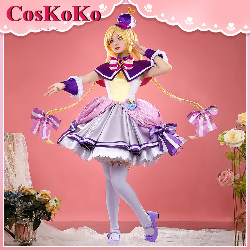 CosKoKo Cure Friendy/Inukai Iroha 코스프레 게임, 멋진 Precure 코스튬 달콤한 우아한 원피스 역할 놀이 의상, 신상