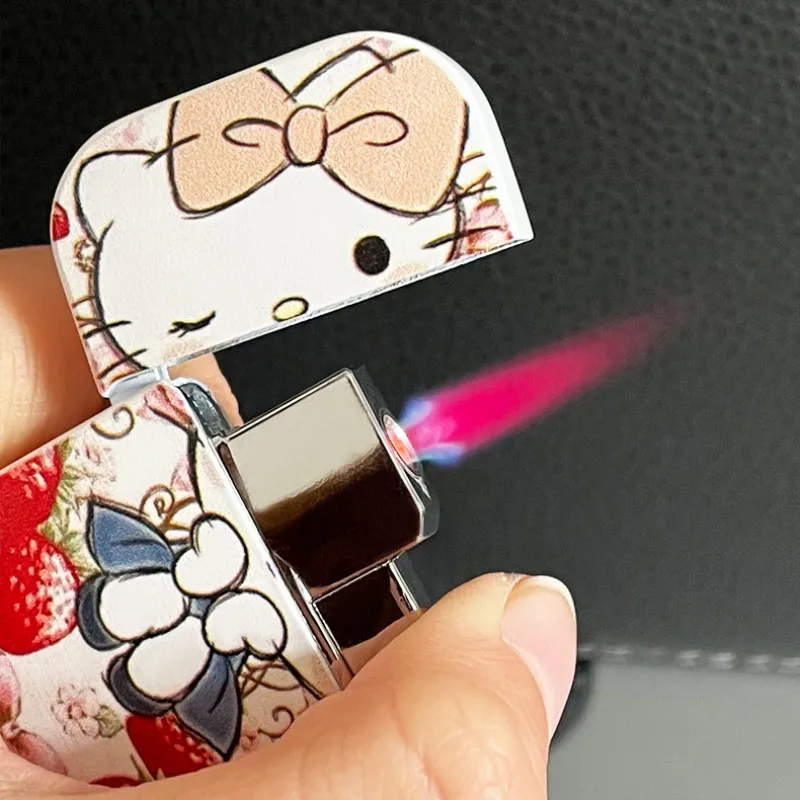 

Kuromi Lighter Melody Duffy Stellalou Butane Gas Kerosene Mini Ultra-Thin Portable Windproof Cigarette Lighter Cute Girls Gift