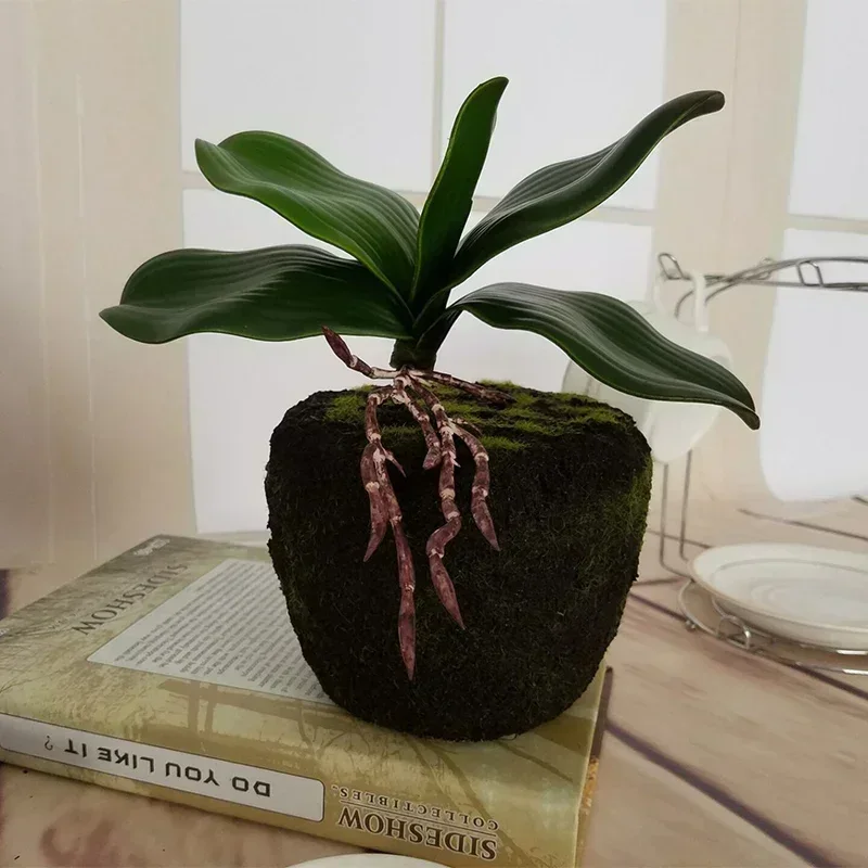 Artificial Plant Leaf Phalaenopsis Orchid Plastic Leaves Fake Plant Green Leaf Decorative Green Simulation