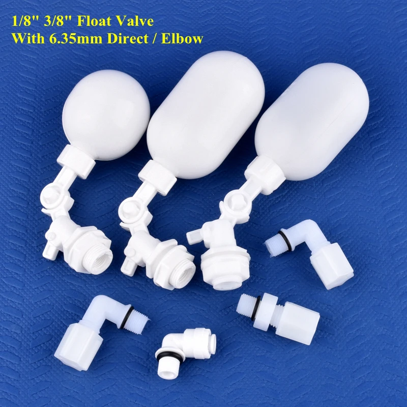 

G1/8" 3/8" Ball Float Valve 1/8"-6.35mm Connector Floatvalve Set Aquarium Fish Tank 1/4" 6.35mm PE Pipe Water Cooler Ball Cock