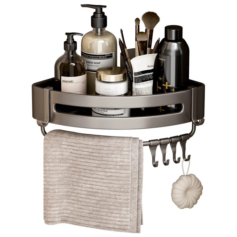 Shelf No Drilling Aluminum Above The Toilet Wall Mounted Bathroom Organizer Shampoo Storage Rack Bathroom Kitchen Accessories 6